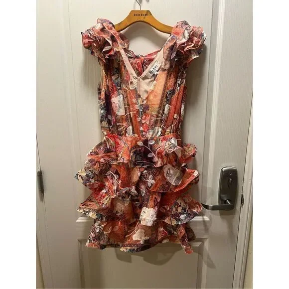 Elliatt ELECTRO RUFFLED MINI DRESS IN MULTI wedding birthday Vibe size S NWT$279 - Picture 8 of 10